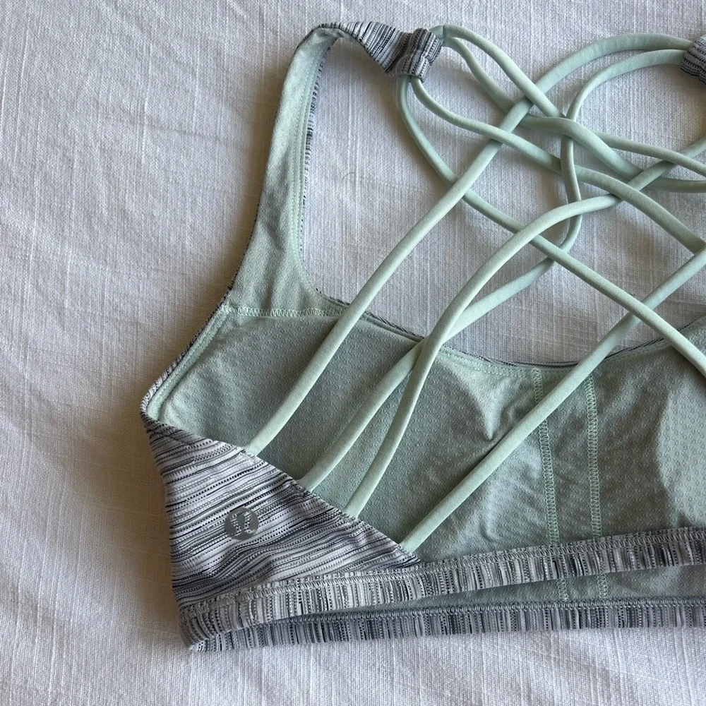 lululemon athletica Grey Heather & Mint Strappy Sports Bra